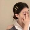Matte high-end black gold hair clips, small side clips, headwear, hairpins, bangs clips, straight clips, and broken hair clips Specification image